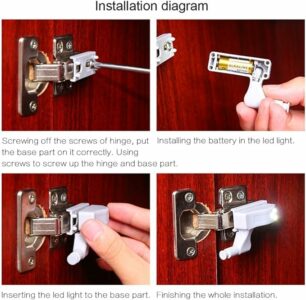 Auto Sensor Wardrobe LED Night Light Hinge Cabinet Cupboard Kitchen Door Lamp (Pack of 5)